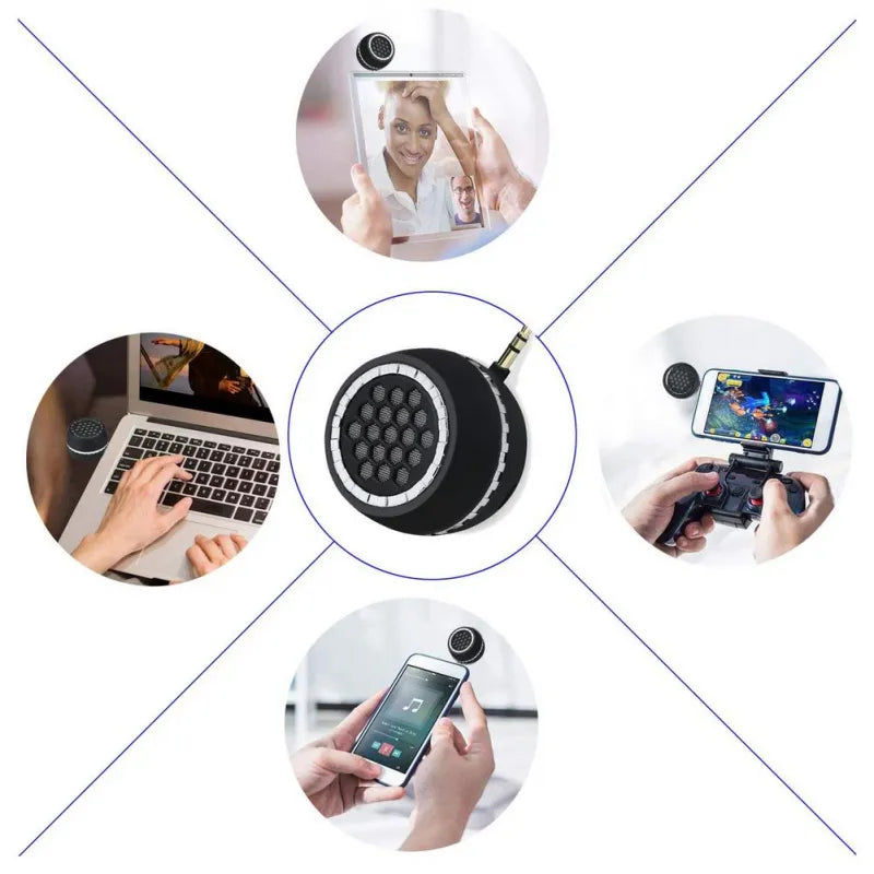 Mini Wireless Subwoofer Hifi Speaker - 3D Stereo, Portable, Universal 3.5mm Jack - iPhone, Tablet, Laptop, PC Streaming