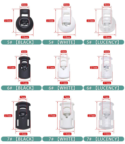 10pcs Plastic Cord Lock Stopper – Black Frost Toggle Clips for Shoelaces, Sportswear & DIY Bag Accessories
