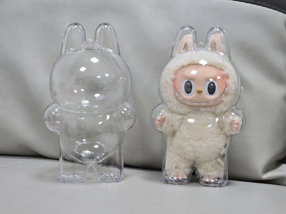 V1 V2 Labubu Protective Cover - 17cm Cotton Doll Sitting Bag, Transparent Dustproof Plush Doll Storage
