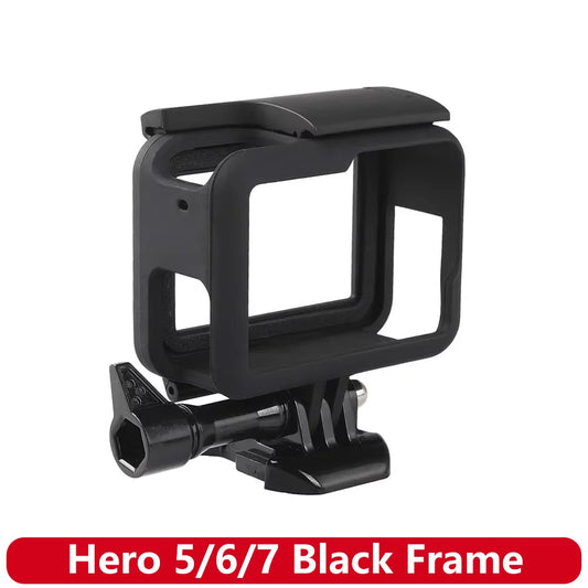 Protective Plastic Frame Case for GoPro Hero 5/6/7 Black – Durable Action Camera Cage Housing Shell Replacement Accessory for Mounting & Protection