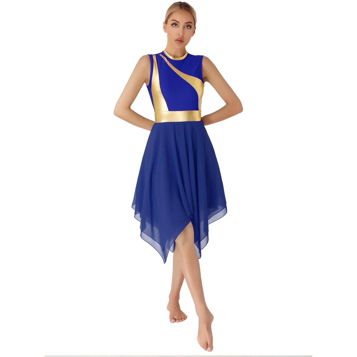 Women's Praise Dance Dress - Modern Liturgical Church Choir Costume with Irregular Hem for Ballet & Contemporary Dance