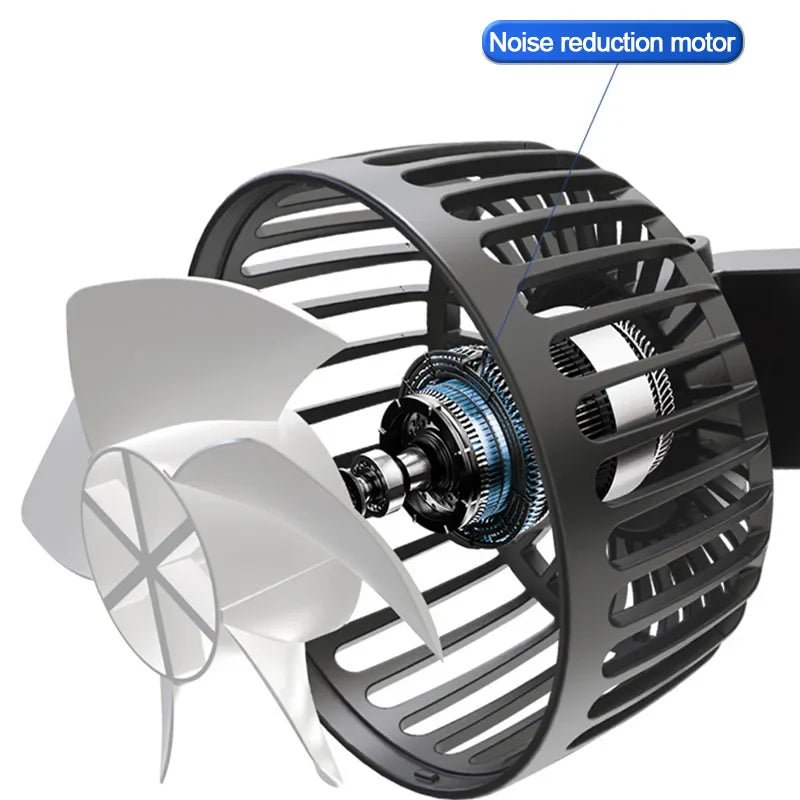 3-Speed Dual Head Car Seat Back Cooling Fan – USB Rechargeable 360° Rotation Neck Cooler for Summer Car Accessories