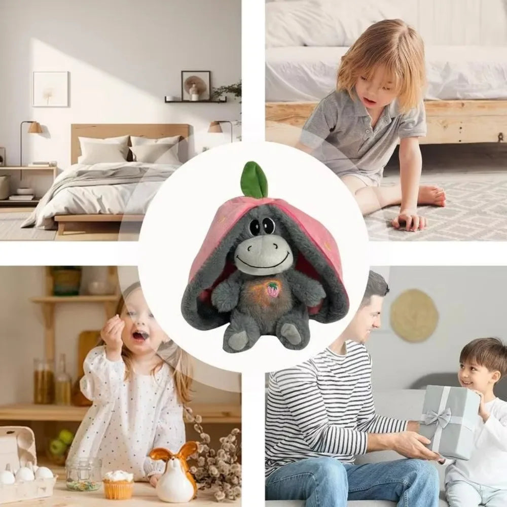 12.6-inch Luminous Breathing Plush Doll – Motion Light Baby Sleeping Toy Donkey Cartoon Soft Doll for Early Childhood