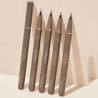 Ultra-Thin Eyeliner Pen — Black & Brown Waterproof Eyelash Liner for Silkworm Eye Makeup, Long-Lasting Smooth Pencil