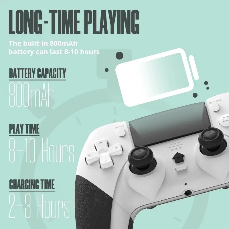 DATA FROG Bluetooth Wireless Controller - Compatible with PS4, PS4 Pro, PS4 Slim, and PC Gamepad Joystick