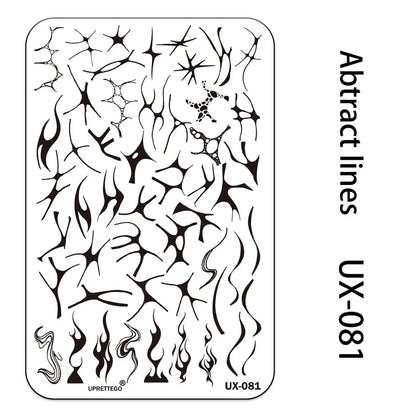 UX Serial 2 Stainless Steel Stamping Plate Template – Vintage Abstract Fabric Texture Pattern for Nail Art, Floral Lace, Xmas & Halloween Designs (UX52)