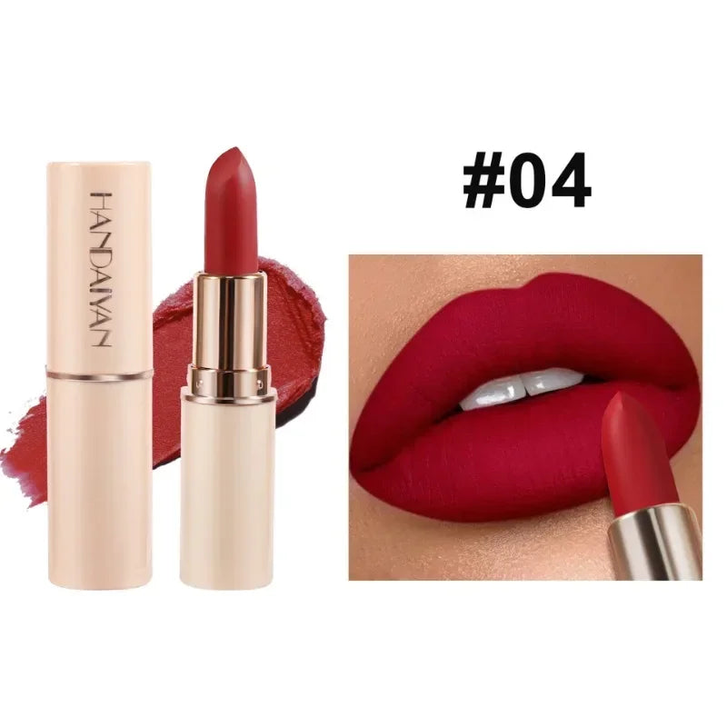 Deep Red Matte Lipstick – 8 Colors, Waterproof, Non-Stick Cup, Velvet Lip Balm, Dark Red Lipsticks for Easy Application