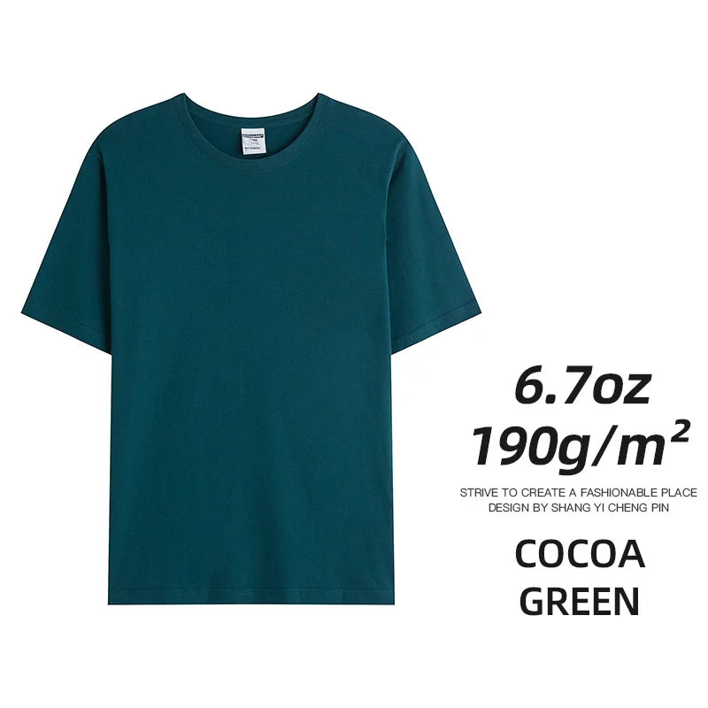 Men's & Women's 190gsm Combed Cotton T-Shirt - Solid Color Custom Team & Casual Summer Tee