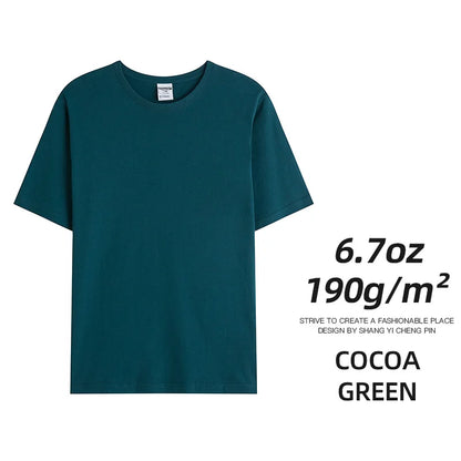 Men's & Women's 190gsm Combed Cotton T-Shirt - Solid Color Custom Team & Casual Summer Tee