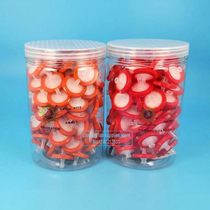 100PCS/Box Lab Syringe Filters — 13mm/25mm MCE, Nylon, PTFE Membranes, 0.22µm or 0.45µm Needle Filter for Laboratory Equipment