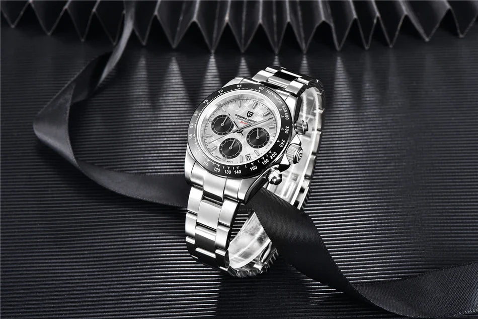 40mm PAGANI DESIGN V2 Men’s Quartz Watch – Sapphire Retro Chronograph Stainless Steel Waterproof