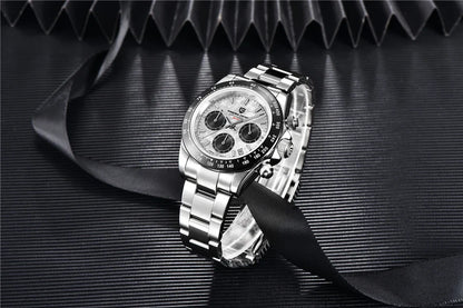 40mm PAGANI DESIGN V2 Men’s Quartz Watch – Sapphire Retro Chronograph Stainless Steel Waterproof