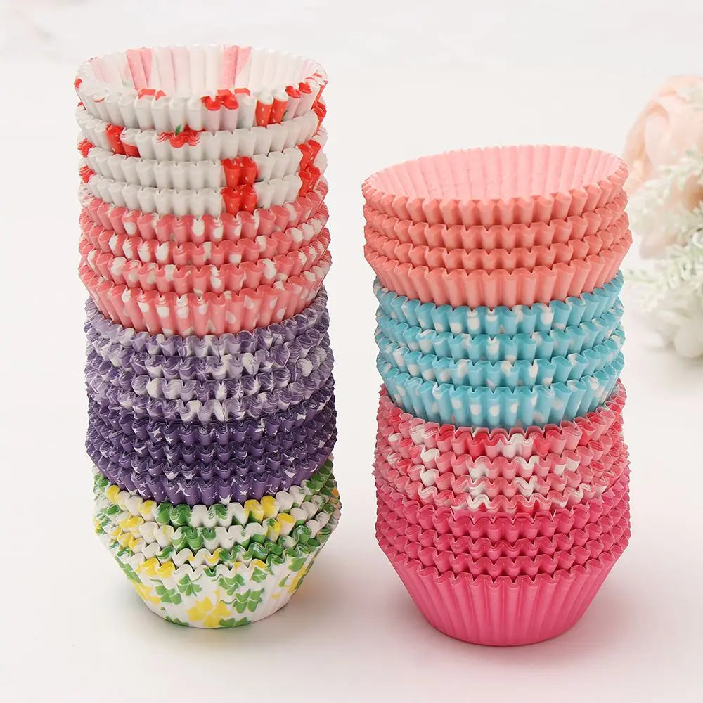 100PCS Cake Cups – Paper Cupcake Liners & Muffin Wrappers for Baking & Cake Decorating