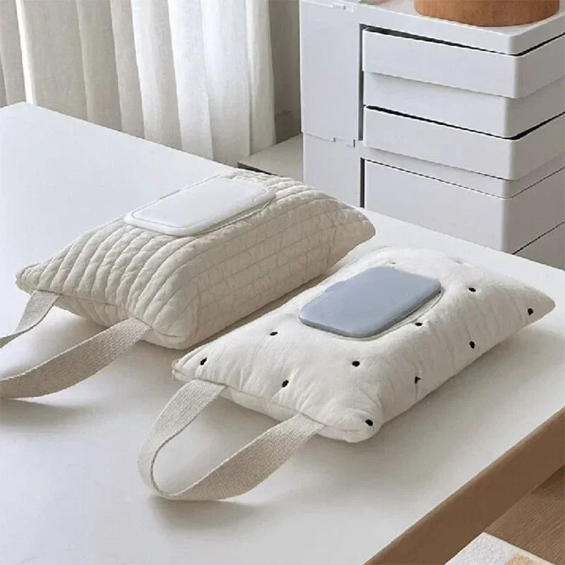 Baby Car Mounted Tissue Box Holder - Cute Portable Stroller Tissue & Diaper Bag Organizer for Car, Cart & Travel Accessories