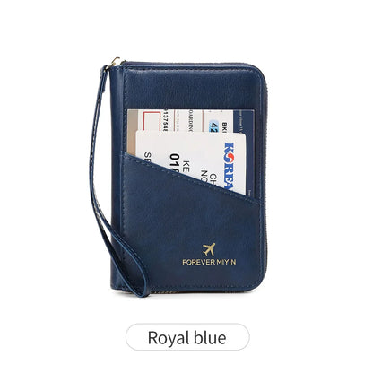 New Retro RFID PU Leather Passport Bag – Fashionable Multifunctional Passport Cover & Travel Clip for Men & Women