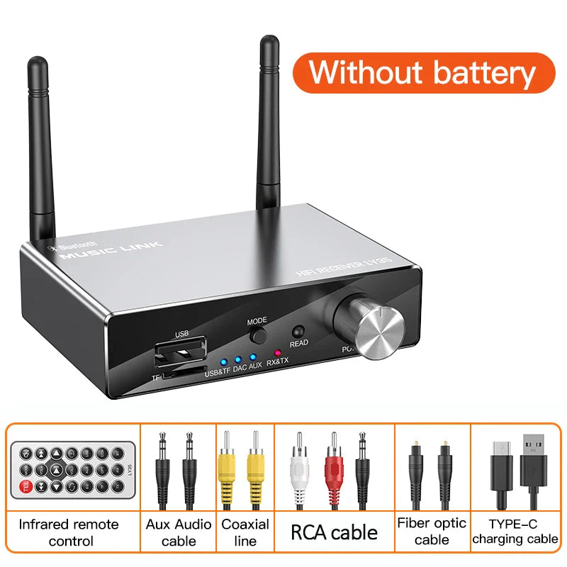 Bluetooth 5.3 Transmitter & Receiver | Low Latency Stereo AUX 3.5mm, Optical Wireless Audio Adapter with Remote Control for TV & PC