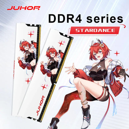 JUHOR DDR4 Gaming RAM – 8GB/16GB 3200MHz-3600MHz Desktop Memory Kit (8GX2/16GX2)