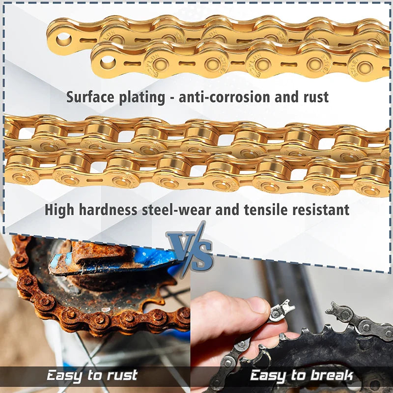 BUCKLOS MTB Bike Chain – 12 & 11 Speed Mountain & Road Bicycle Chain, Compatible with 8-12 Speed Cycling Parts