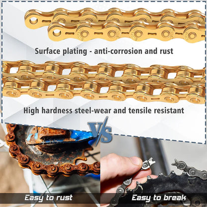 BUCKLOS MTB Bike Chain – 12 & 11 Speed Mountain & Road Bicycle Chain, Compatible with 8-12 Speed Cycling Parts