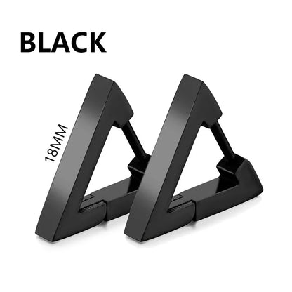 Stainless Steel Triangle Earrings - Unisex Punk Rock Geometric Push-Back Jewelry for Men & Women