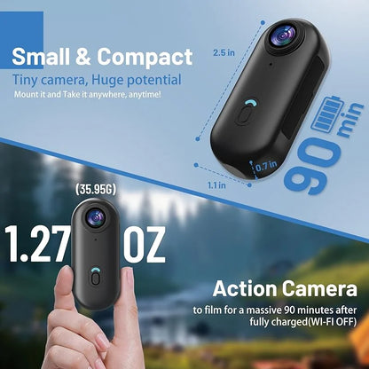 4K FHD 1080P Outdoor Sports Action Camera — Mini Helmet & Bike Cam for Motorcycle, Bicycle, Body Filming & Video Recording
