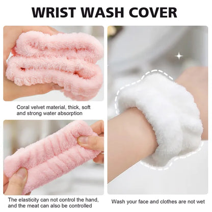 Microfiber Wrist Washband: Soft, Absorbent Towel Wristbands for Face Washing and Wetness Prevention