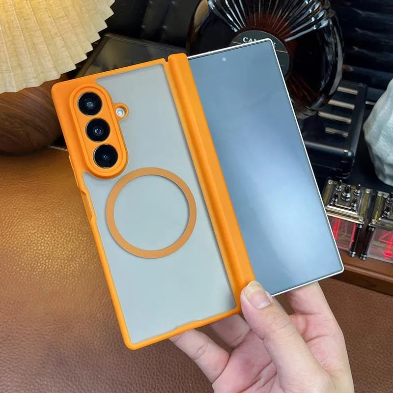 MagSafe Matte Transparent Case - Magnetic Wireless Charging Cover for Samsung Galaxy Z Fold 5, 6 & 7