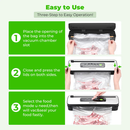 INKBIRD INK-VS05 Home Vacuum Sealer Machine – Dry, Moist & Liquid Food Modes with Vac & Seal, Seal Only, Pulse & Canister Functions for Food Storage