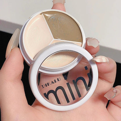 3-Color Concealer Cream Palette – Full Coverage for Acne, Dark Circles & Contour with Brush, Moisturizing Makeup