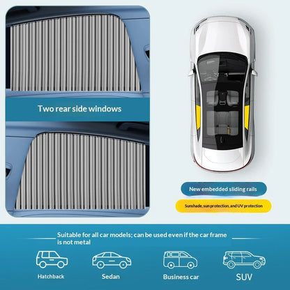 2PCS Universal Car Side Window Sun Shade Curtains – Foldable UV Protection Black Sun Visor Blinds Auto Car Styling Accessories