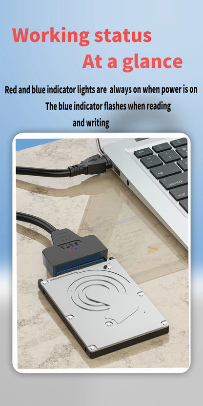 USB 3.1/2.0 SATA to USB Cable – USB 3.0 to SATA III Hard Disk Adapter, Compatible with 2.5-inch HDD and SSD, UASP Support
