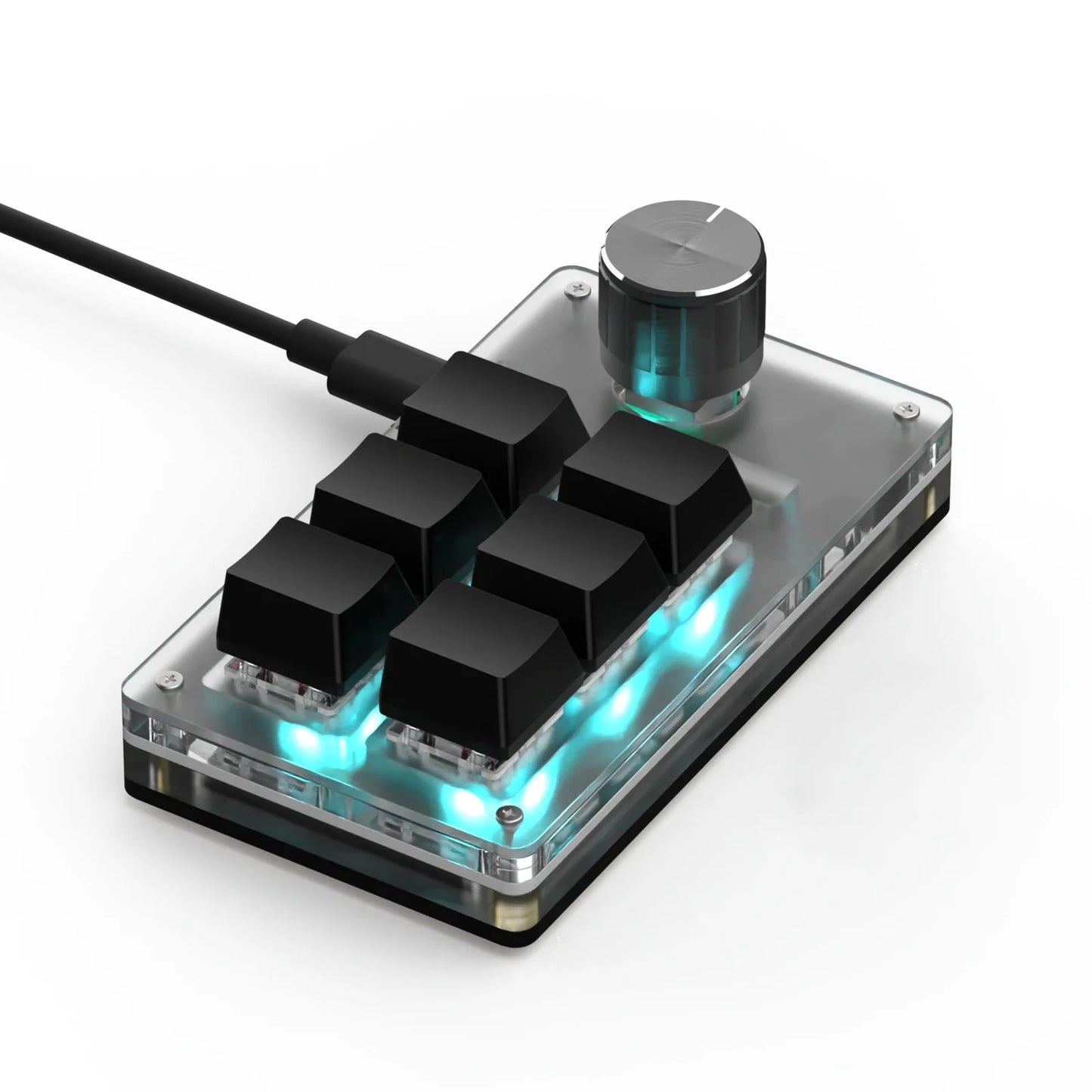 RGB 3-Key Mechanical Macro Keyboard with Knob – Hot Swappable Mini Programmable Keypad for Gaming, Photoshop & Shortcuts