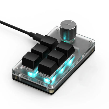 RGB 3-Key Mechanical Macro Keyboard with Knob – Hot Swappable Mini Programmable Keypad for Gaming, Photoshop & Shortcuts
