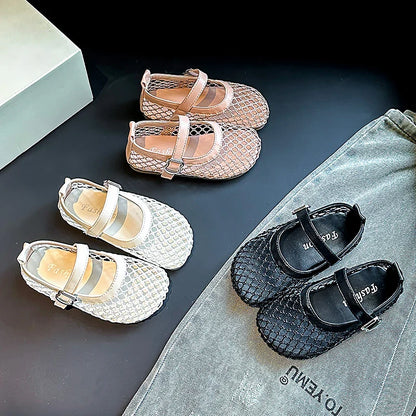 2025 Kids’ Summer Flats – Breathable Princess Shoes for Girls, Soft-Soled, Simple Fashion & Versatile Casual Wear