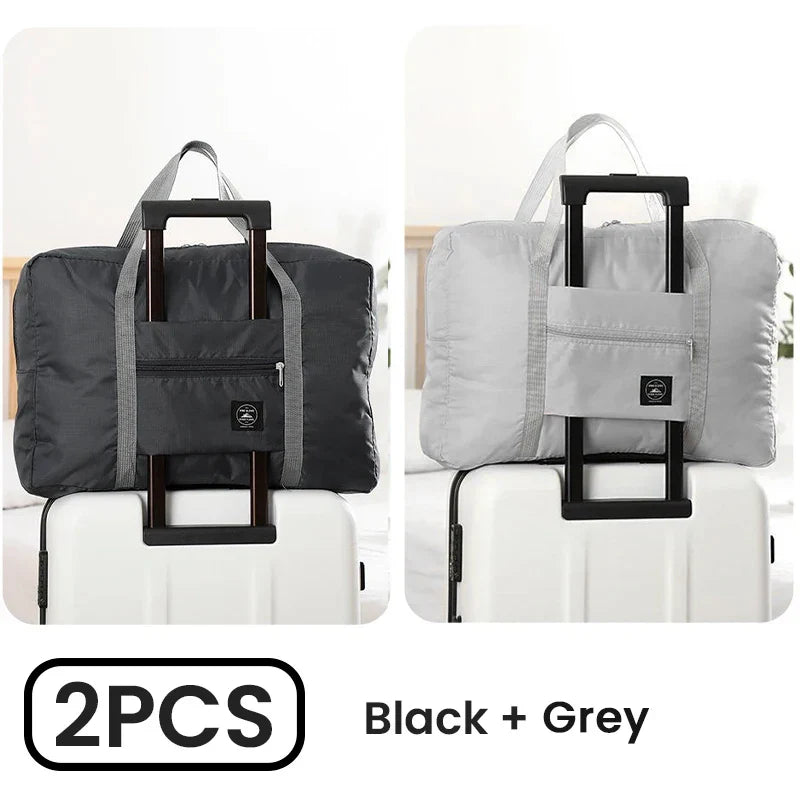 2-Pack Foldable Travel Duffel Bags – Airlines Carry-On, Weekender & Gym Tote for Men and Women