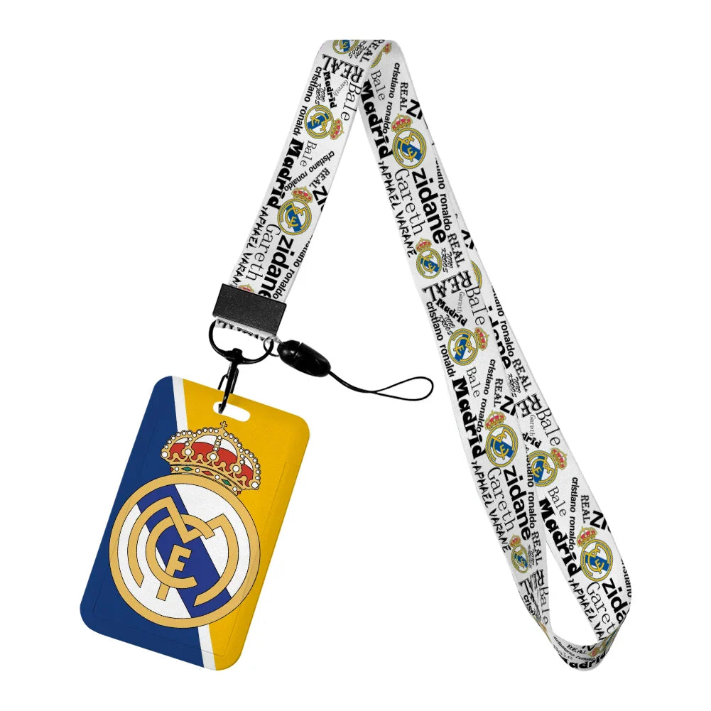 Spanish Football Neck Strap Lanyard – Cartoon Badge Holder ID Card for Kids, Students, Girls & Boys Gift