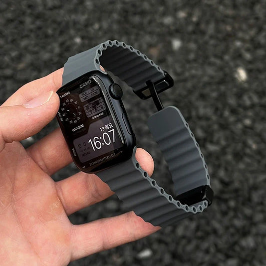 Ocean Strap for Apple Watch - Silicone Magnetic Sport Band for 41mm-49mm, Compatible with Series 6, SE, 7, 8, 9, 10, and Ultra