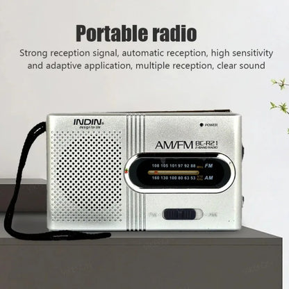 BC-R21/961/962 Mini Portable AM/FM Radio — Battery Operated with Best Reception, Long-Lasting Sound for Running, Walking & Home