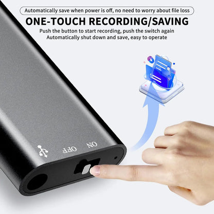 8GB/16GB Ultra-Slim Mini Voice Recorder, Professional Voice Activated Digital Recorder with Noise Reduction & MP3 Player Function