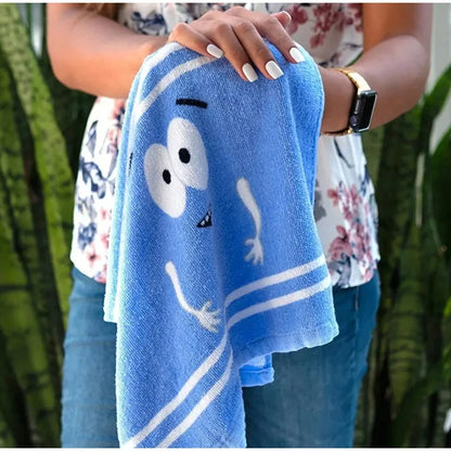 Cartoon Expression Soft Towel | Quick-Drying, Double-Sided Velvet Absorbent Bath & Face Towel for Children