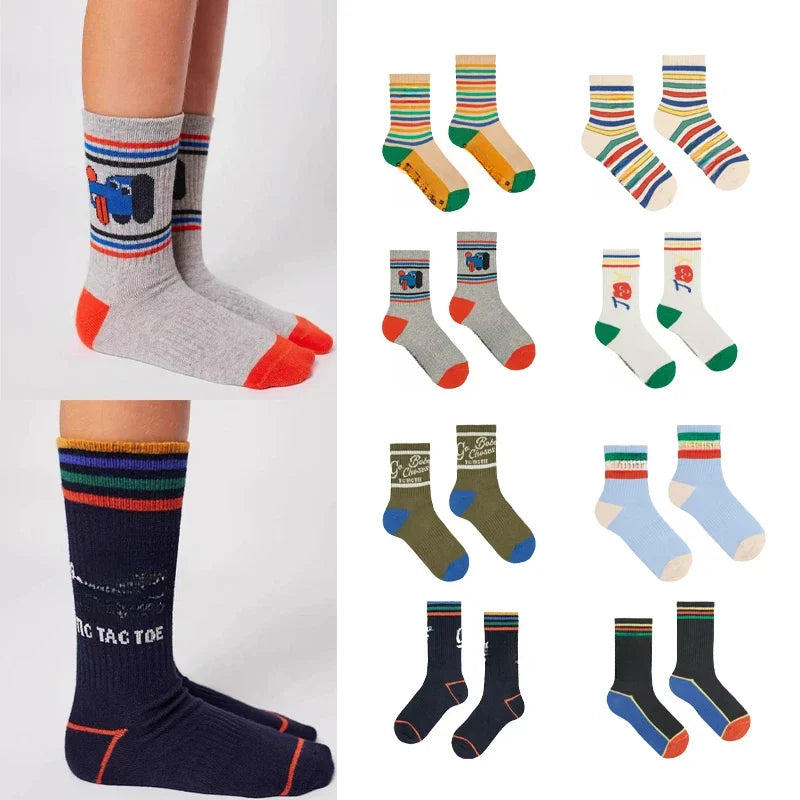 Baby & Toddler Knee High Cartoon Socks – Soft Non-Slip Floor Tube Socks for Newborns to 1–9 Years