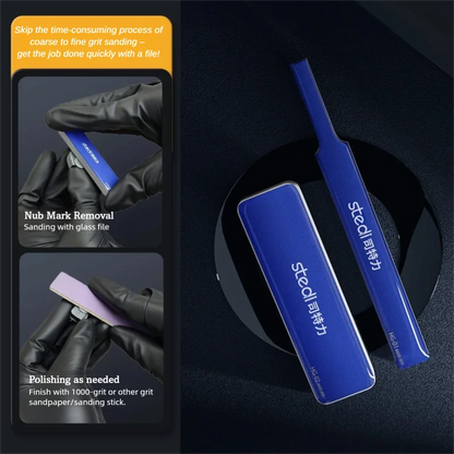 Stedi 2.0 Upgraded Glass File – Washable & Durable Model Polishing Tool for Nub Mark Removal, Grinding & Sanding for Hobby Modelers