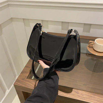 Retro Solid Color PU Leather Shoulder Bag – Fashion Women's Handbag, Casual Designer Hobo Underarm Bag