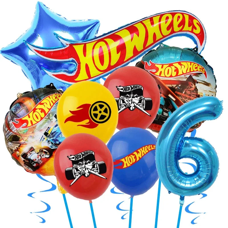 Kids Birthday Party Decoration Kit – Paper Tableware Set with Balloons, Plates, Cups & Tablecloth for Boys Baby Shower Party Supplies