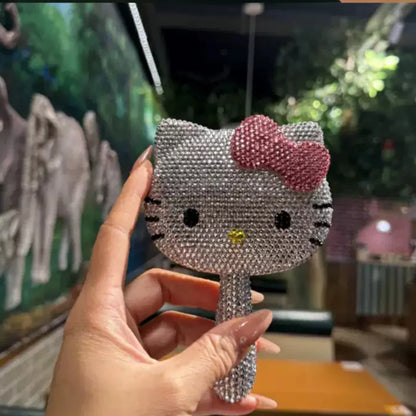 Kawaii Crystal Rhinestone Handheld Mirror – Shiny Decorative Mirror for Girls’ Birthday & Living Room Decor