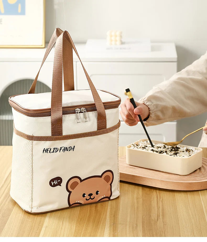 WORTHBUY Cute Thermal Lunch Bag – Large Capacity Insulated, Waterproof & Portable Picnic Cooler for Students