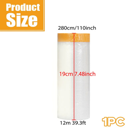 Pre-Taped Protective Masking Film – Plastic Sheeting for Car, Furniture & Floor Painting Protection