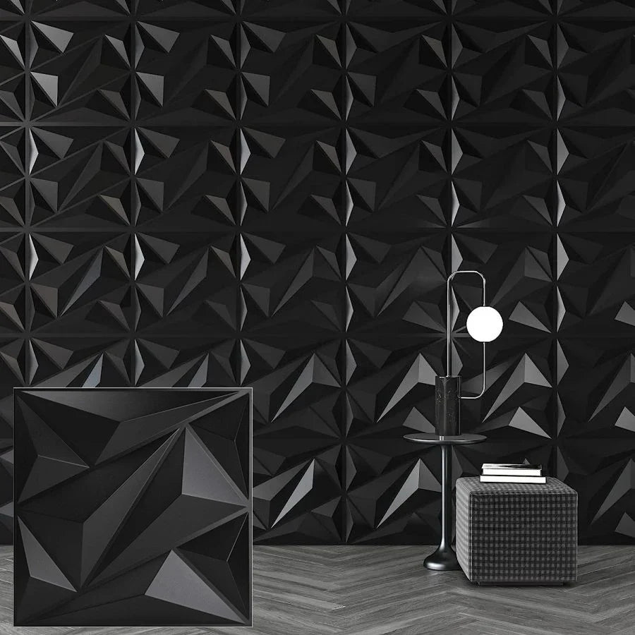 KUUJOJO 3D Textured Wall Panels – Indoor Wall Decoration for Living Room, Bedroom, Hotel, Office, Tape