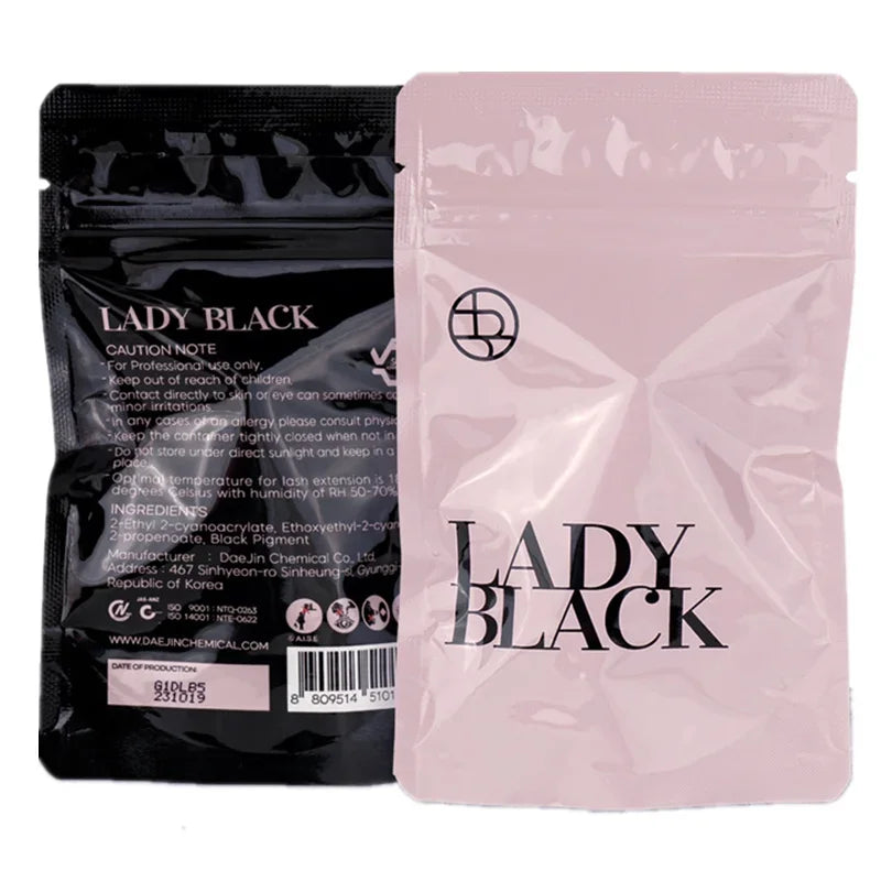 Korea Original 5ml Sky Glue Lady Black - Powerful Low Irritation Lash Glue for Eyelash Extensions, Fast Drying (1-2 Seconds)