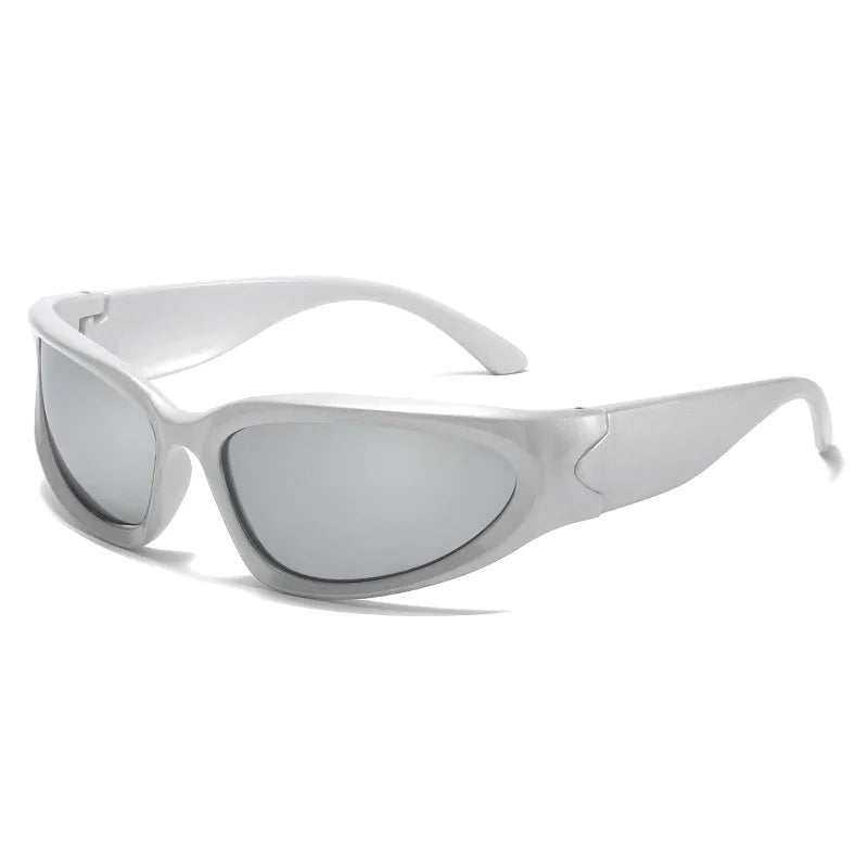 New Arrival Women’s and Men’s Punk Oval Sunglasses – Colorful Mirror Y2K Shades, Trendy Unique Sun Glasses